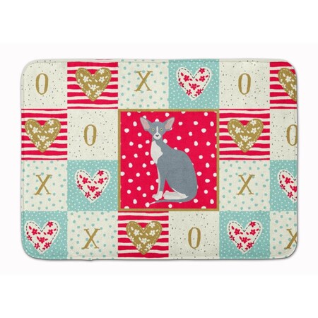 Carolines Treasures 19 x 27 in. Peterbald Cat Love Machine Washable Memory Foam Mat CK5779RUG